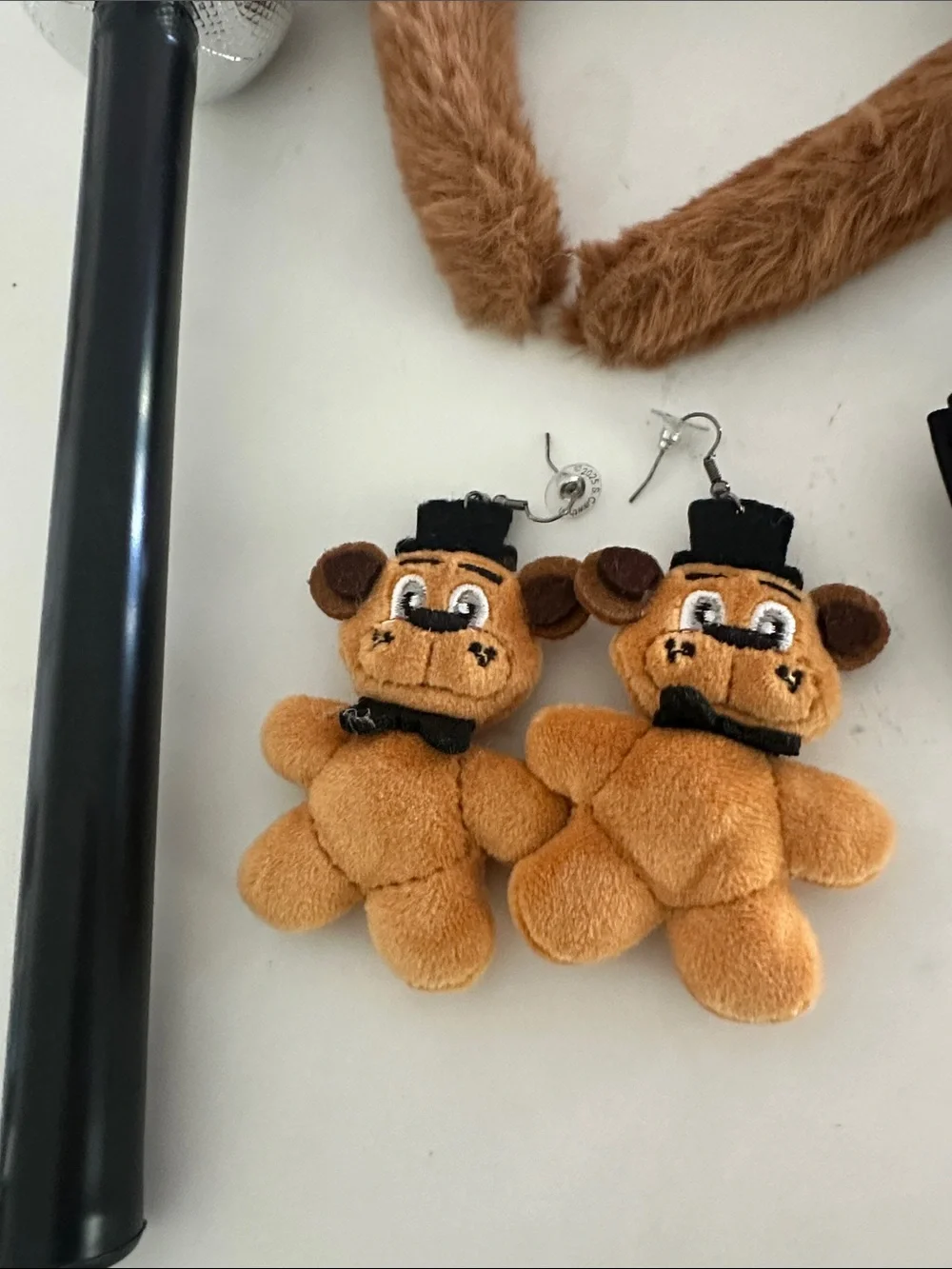 FREDDY Plush Brown Bear Headband Costume Set with Black Bow Tie and Accessory